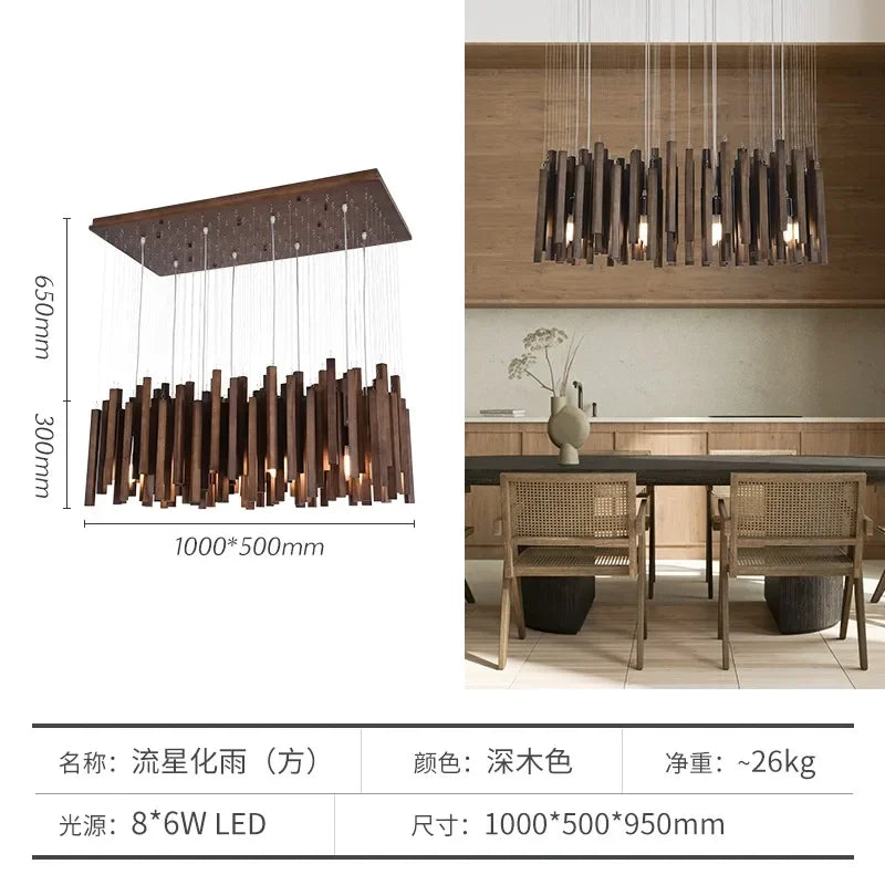 Lustre de Restaurant chinois en bois massif