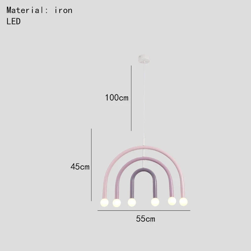 Magnifique lampe suspendue arc-en-ciel E14