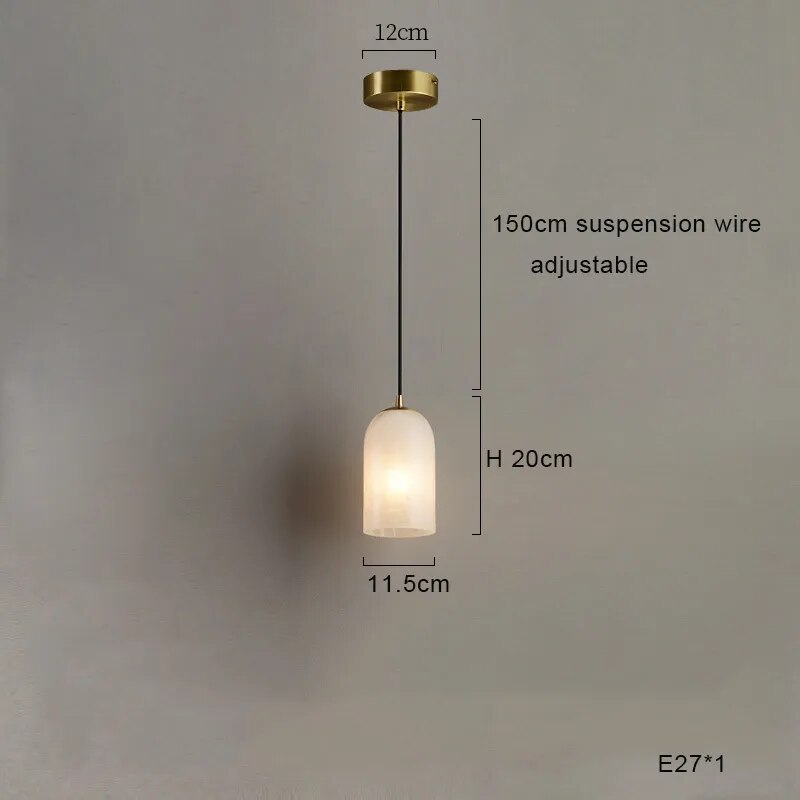 Lampe suspension marbre LED minimaliste