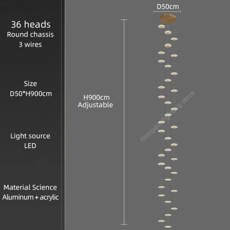 lustre moderne à led pour éclairage intérieur décoratif