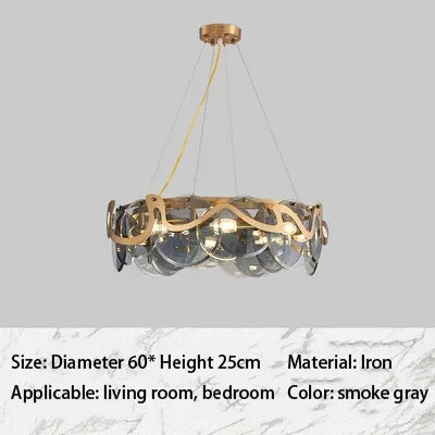lustre LED de luxe pour décoration intérieure en verre élégant