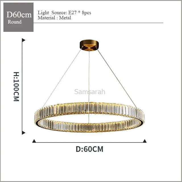 lustre moderne en cristal design haut de gamme pour intérieur élégant