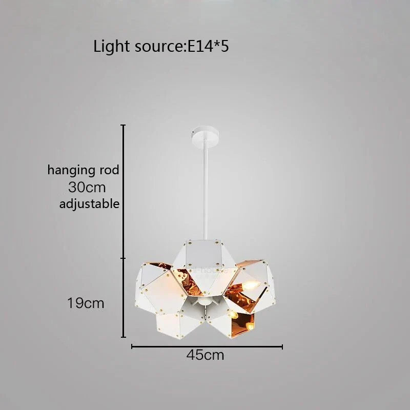 Modern luxury creative LED dining room chandelier New cube art living room decorated kitchen, meeting room hanging chandelier