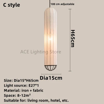 lustre moderne nordique en tissu pour intérieur style épuré