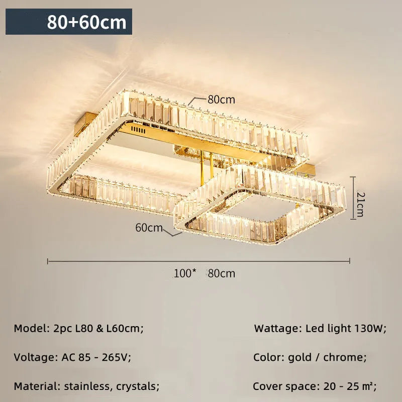 Plafonniers Led modernes à intensité variable pour salon Lustre cristal plafonnier chambre luxe plafonniers luminaires