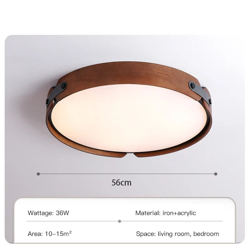 plafonnier moderne en bois avec télécommande pour décoration intérieure
