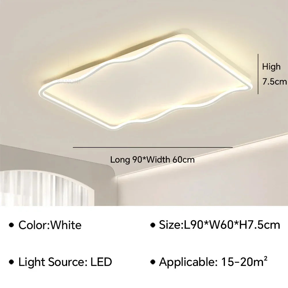lustre moderne à leds pour décoration intérieure simple vague
