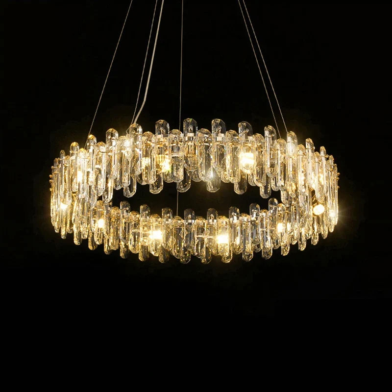 lustre glamour moderne en cristal clair pour intérieur