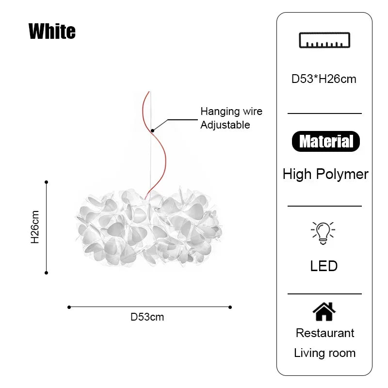 Italy Petal Lustre Led Chandelier Ceiling Pendant Lamps Suspension Hanging Light Fixture Indoor