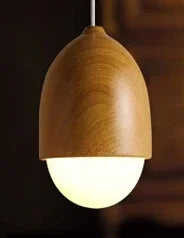 suspension moderne en verre et bois avec champignons