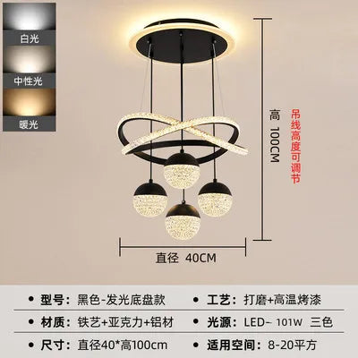 lustre moderne en led pour décoration intérieure élégante et luxueuse