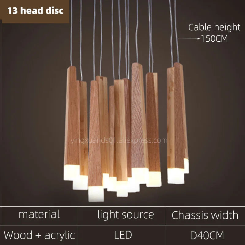 lustre suspendu moderne en bois pour tous les espaces