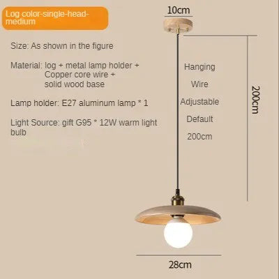 suspension en bois massif pour décoration intérieure moderne