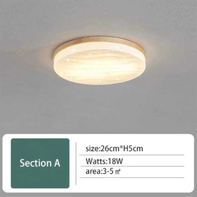 plafonniers led minimaliste en bois massif pour entrée