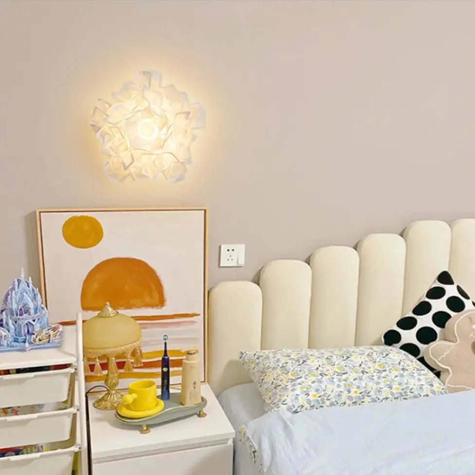 applique murale led en acrylique romantique fleur blanche moderne