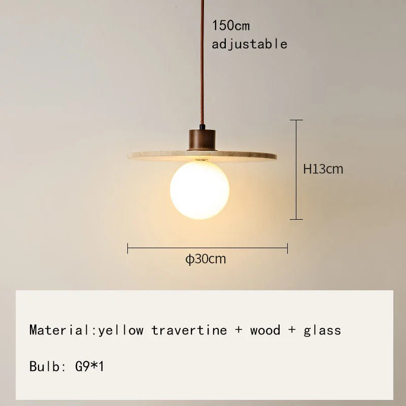 suspension led en pierre naturelle avec cordon réglable