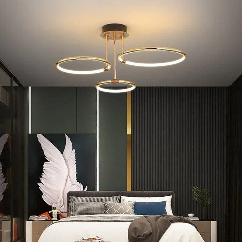 Plafonnier LED noir doré
