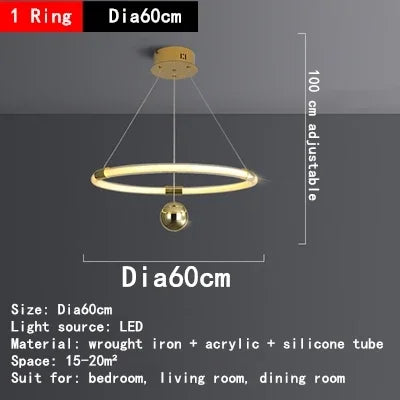 lustre à LED design avec détection de geste pour intérieur
