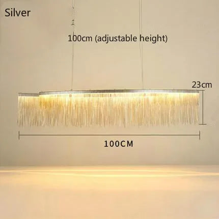 lustre suspendu à pampilles led avec intensité variable et télécommande