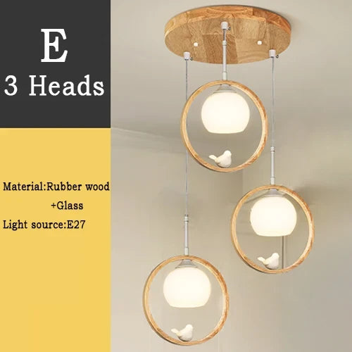 suspension modernes en bois avec led intégrée