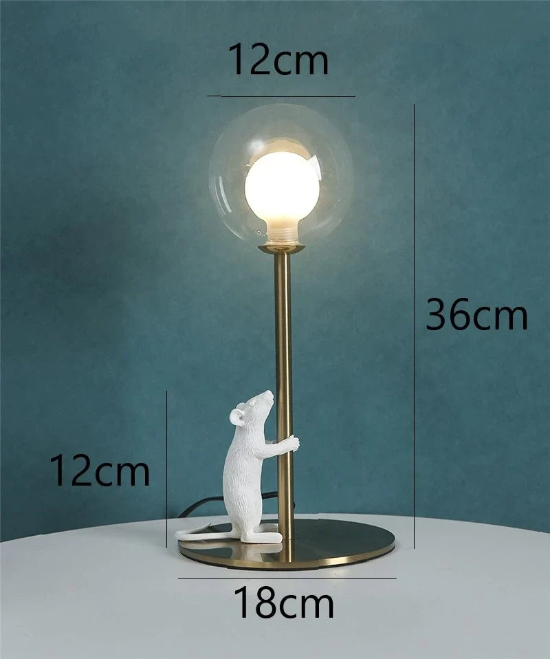 lampadaire moderne souris en résine lampe à LED décoration créative