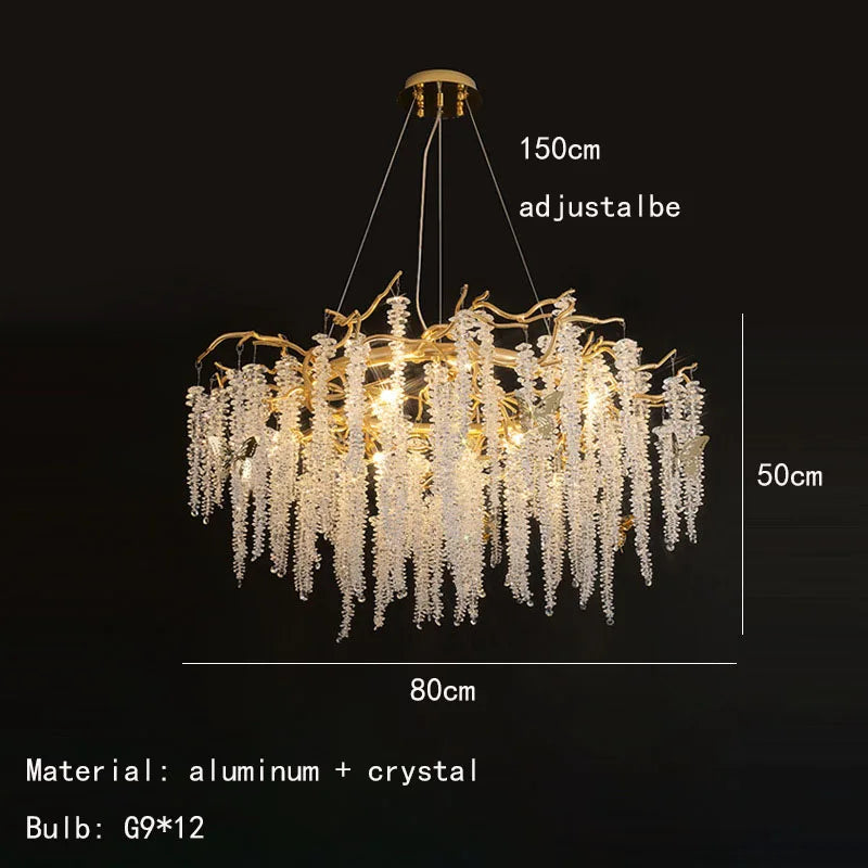 applique murale led moderne en cristal et aluminium doré art déco