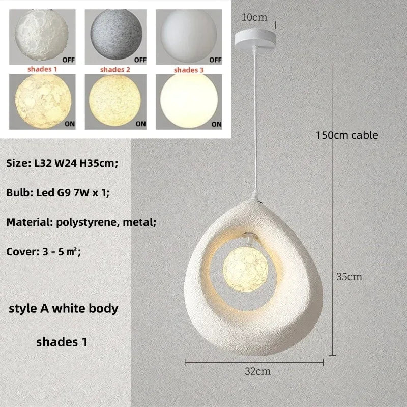 Nordique salle à manger suspension Led lumières Wabi Sabi Led suspension lampe chambre minimalisme suspension lampe décor à la maison éclairage intérieur lampe