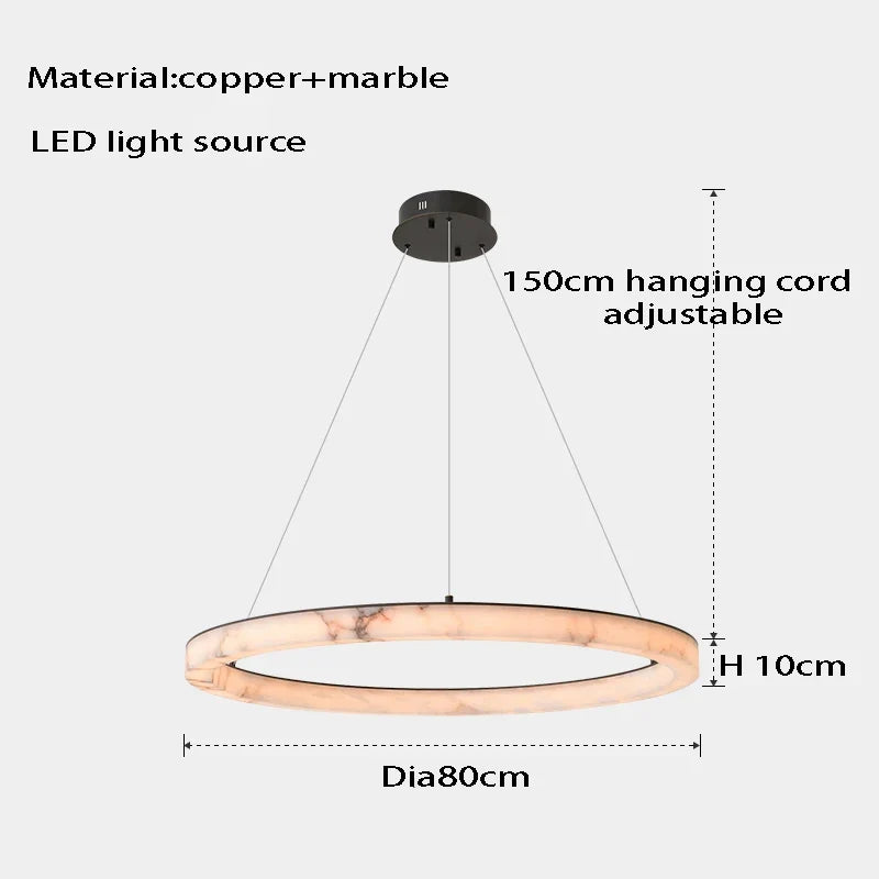 Suspension LED en marbre véritable