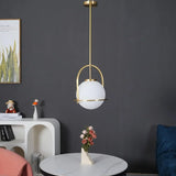 suspension nordique globe en verre avec tige réglable