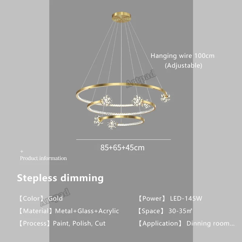 suspension en verre de luxe pour intérieur élégant