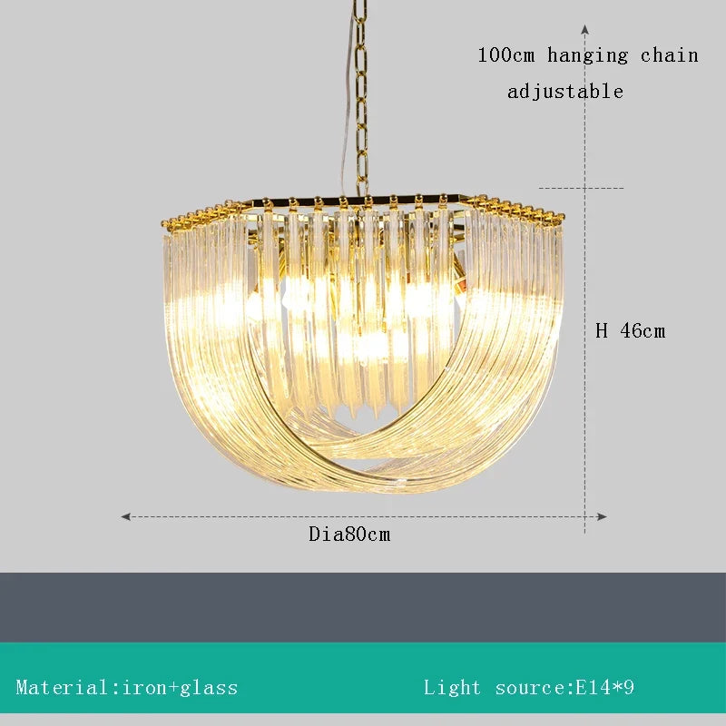 lustre led en verre design moderne pour restaurant ou hôtel