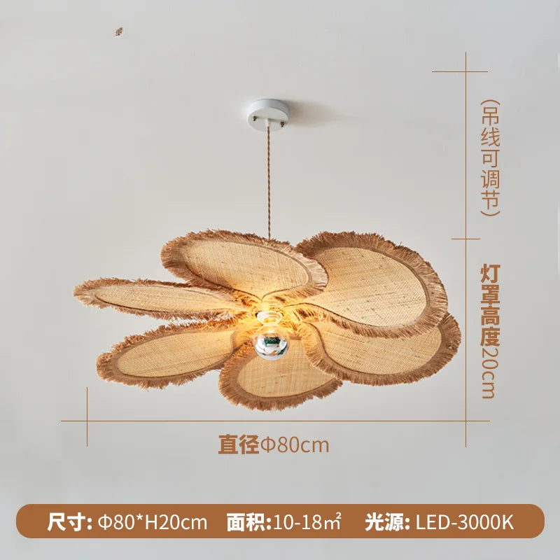 suspension pétale design artistique en fleurs tissées