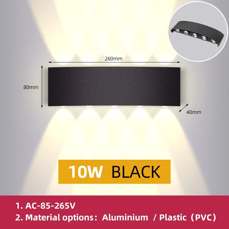 applique murale extérieure led luminaire étanche pour jardin décoratif