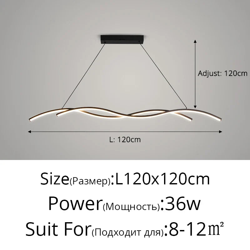Modern minimalist dining room LED chandelier, living room, study room, bedroom, bar, interior decoration lighting chandelier