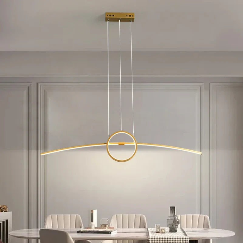 suspension moderne créative avec lumières led pour maison intelligente