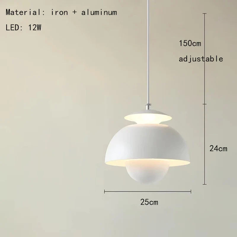 suspension led moderne en métal avec cordon réglable