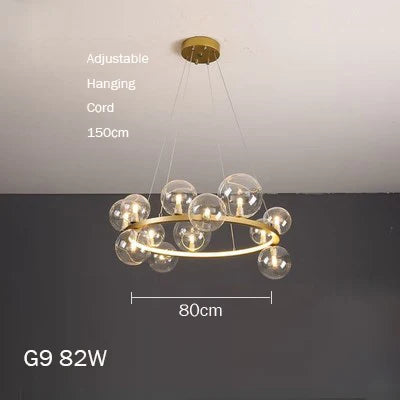 suspension lustre design bulle en verre créatif moderne