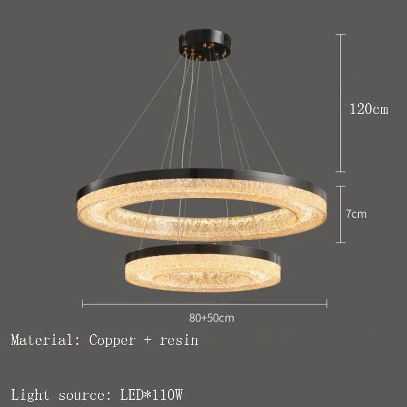 suspension minimaliste en résine de cuivre avec télécommande moderne