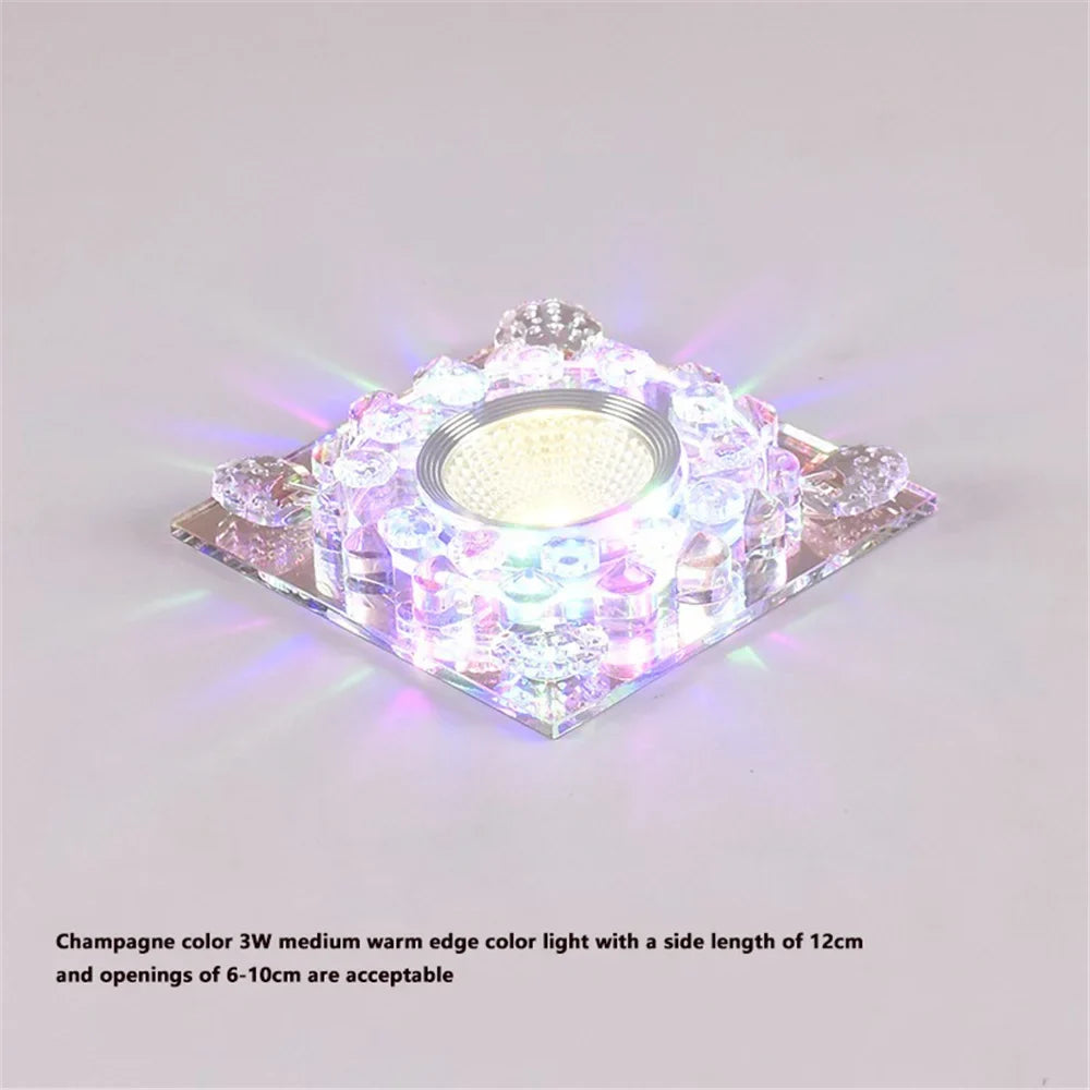 plafonnier led rgb carré en cristal pour décoration intérieure variée