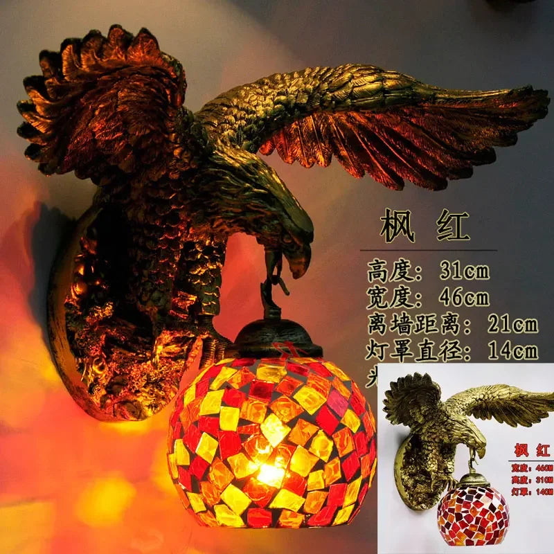 applique murale eagle décoration rétro bohème lumineuse artistique