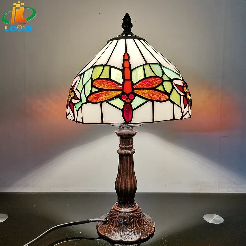 lampe de bureau vintage tournesols en verre tiffany pour cadeaux