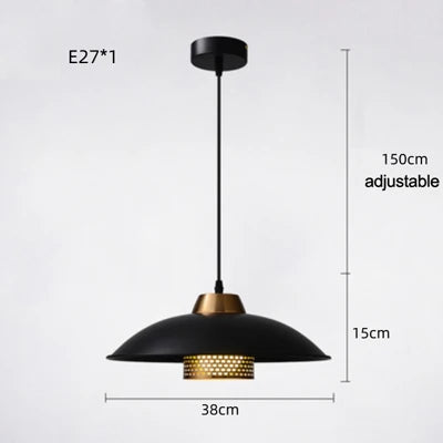 suspension en fer rétro soucoupe volante style industriel luxe