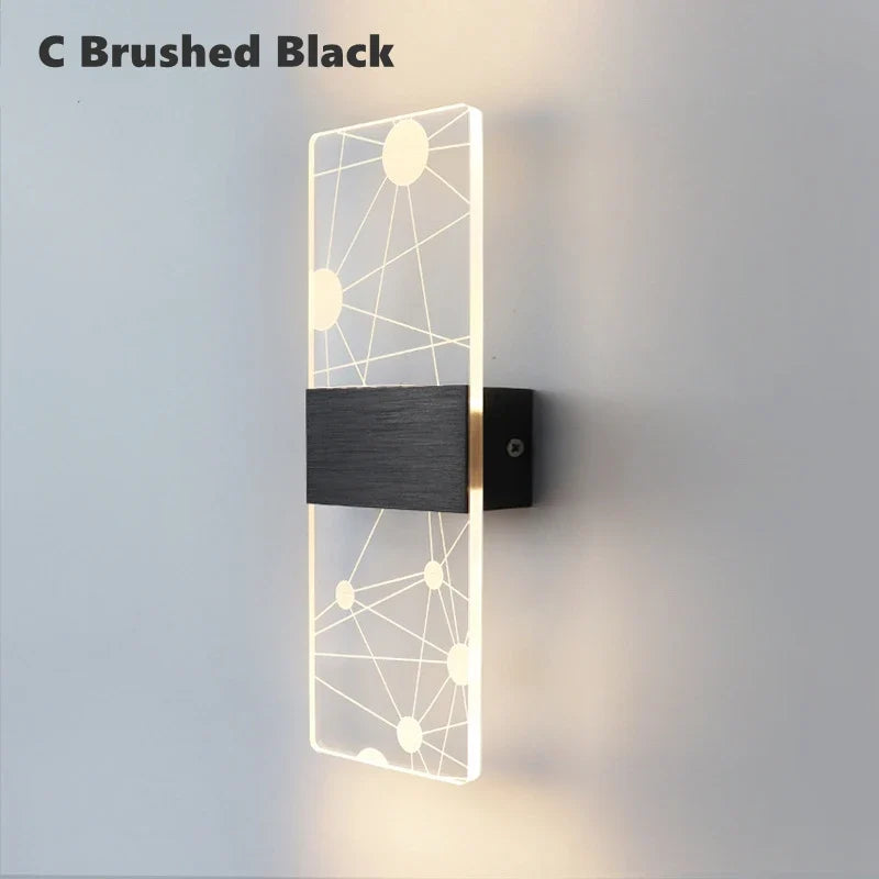 applique murale led nordique en acrylique doré brossé décoration intérieure