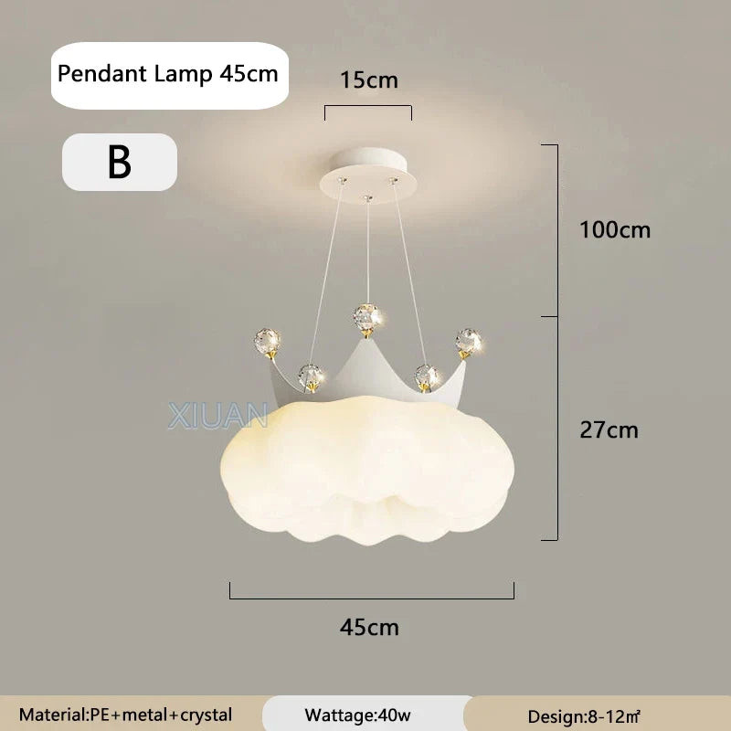 plafonnier kawaii en cristal pour décoration intérieure ludique