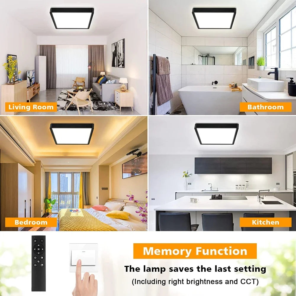 Tuya Smart LED plafonnier App commande vocale Alexa Google télécommande plafonniers carrés salon chambre éclairage