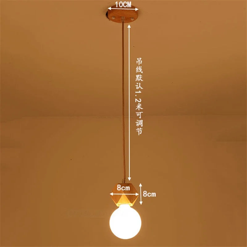 suspension vintage en bois de chêne design moderne