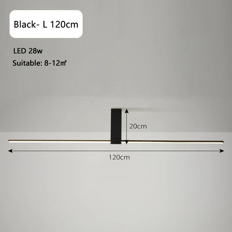 lampes de plafond minimalistes longues pour divers espaces