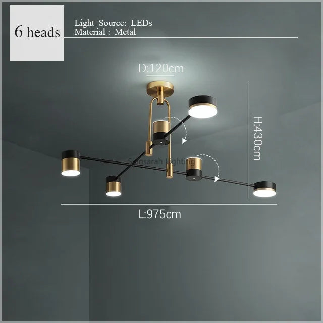 2024 LED Chandelier Lighting Modern Living Room Kitchen Decoration Indoor Metal Hanging Light Fixtures For Drawing Room