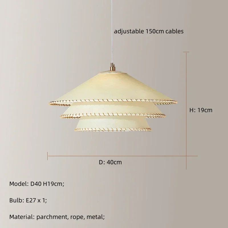 suspension wabi sabi en parchemin pour décoration intérieure
