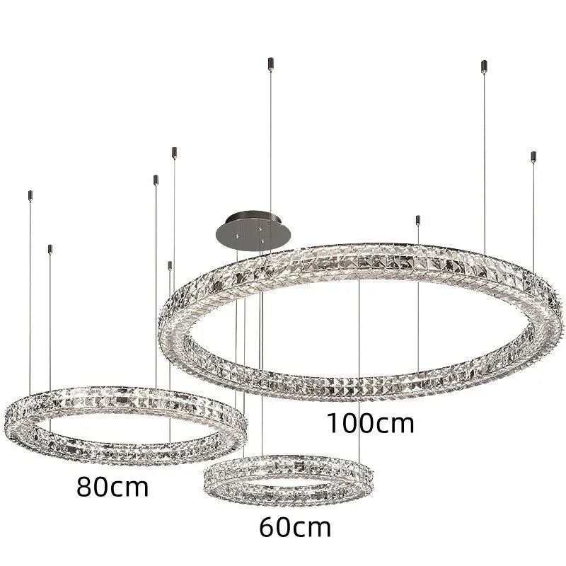 lustre en cristal transparent à led pour décoration intérieure moderne